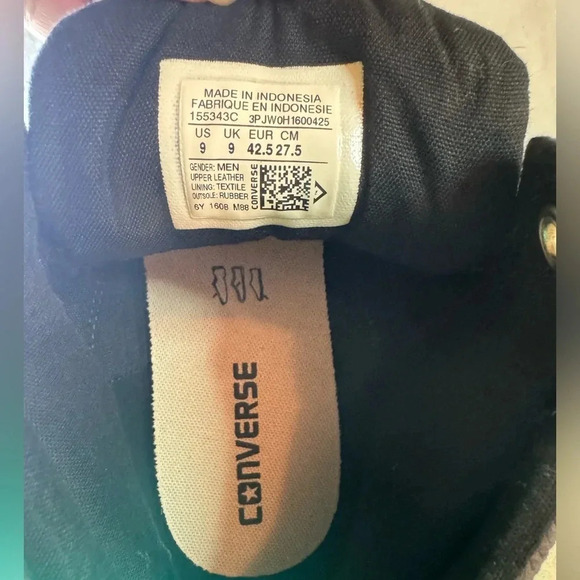 Converse Chuck Taylor All Star Suede Charcoal High Tops - Picture 8 of 9